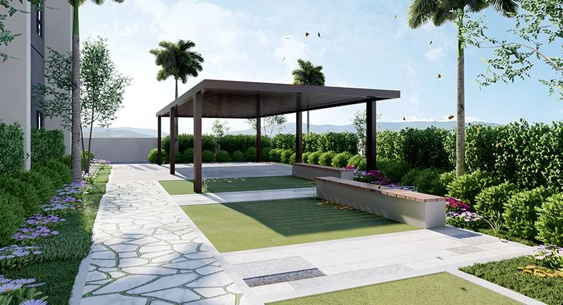 Jogging Path with Benches